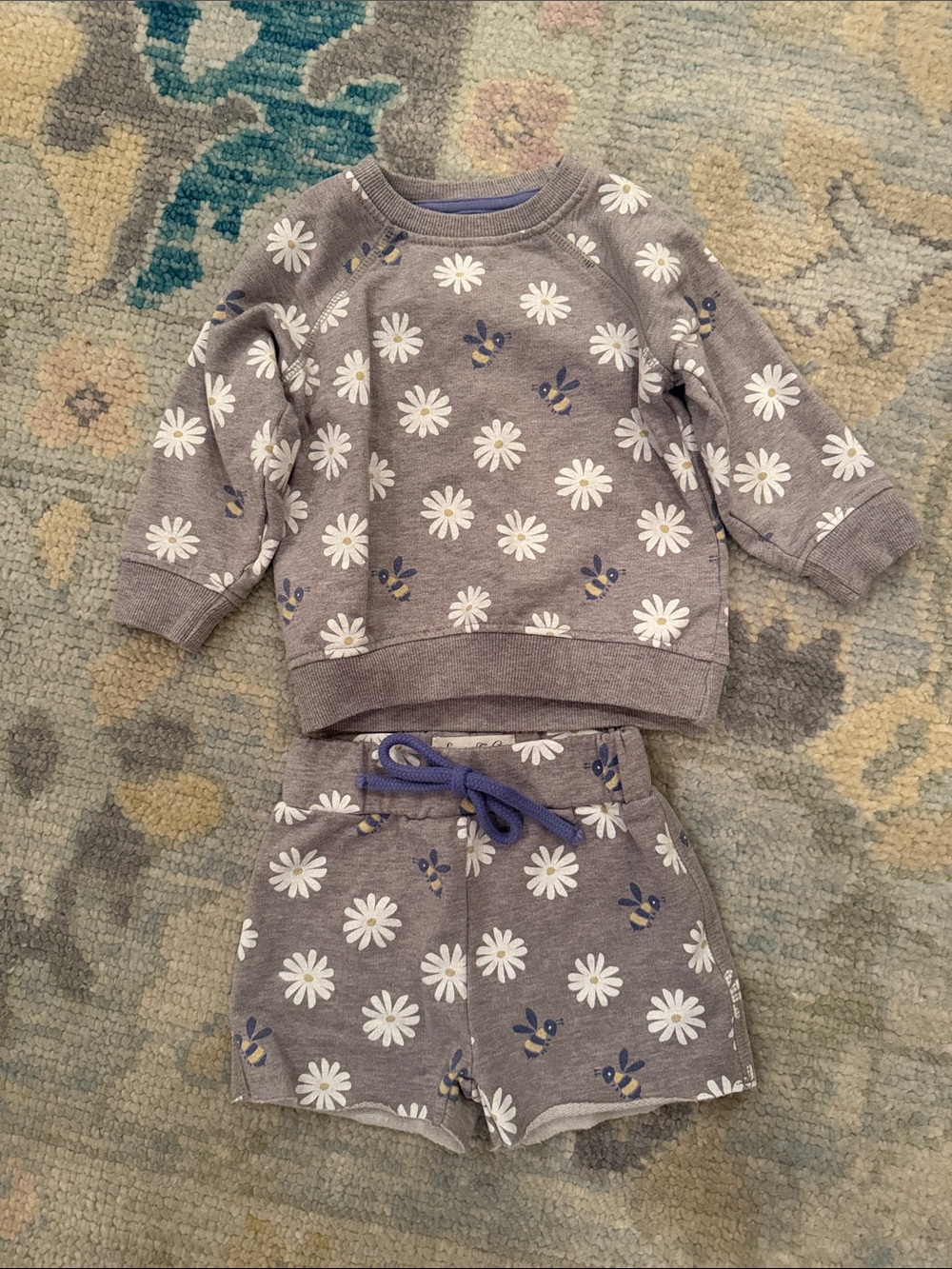 Sovereign Code Grey Daisy & Bee Two-Piece Set